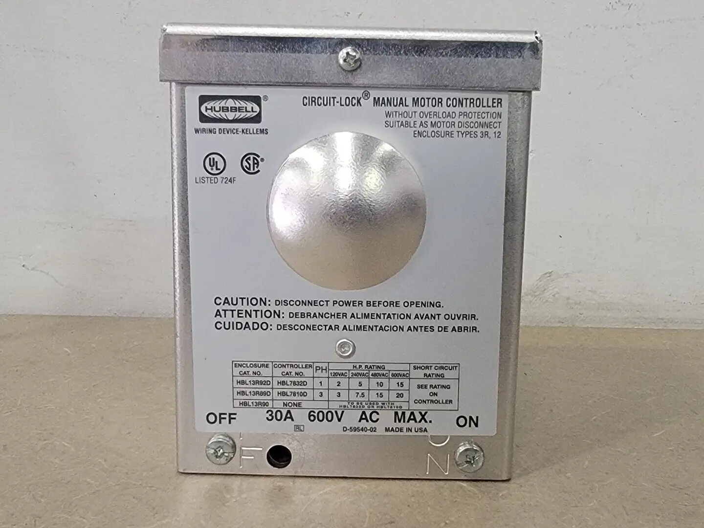 NEW HUBBELL HBL13R92D