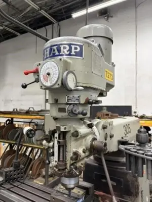 3 HP SHARP VERTICAL RAM TYPE KNEE MILL DRO & POWER FEED : YOBRO #25318