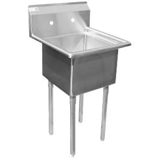 SINGLE POT SINKS 18" WELL - NO DRAINBOARD -  WITH APPROVAL STICK