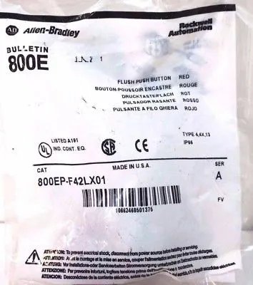 NEW ALLEN BRADLEY 800EP-F42LX01 PUSHBUTTON SER.A 800EPF42LX01