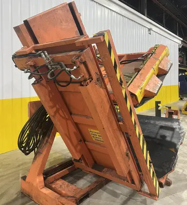 CHERRY INDUSTRIAL HYDRAULIC PALLET CLAMP &  INVERTER ROLLOVER MACHINE: STOCK #20092