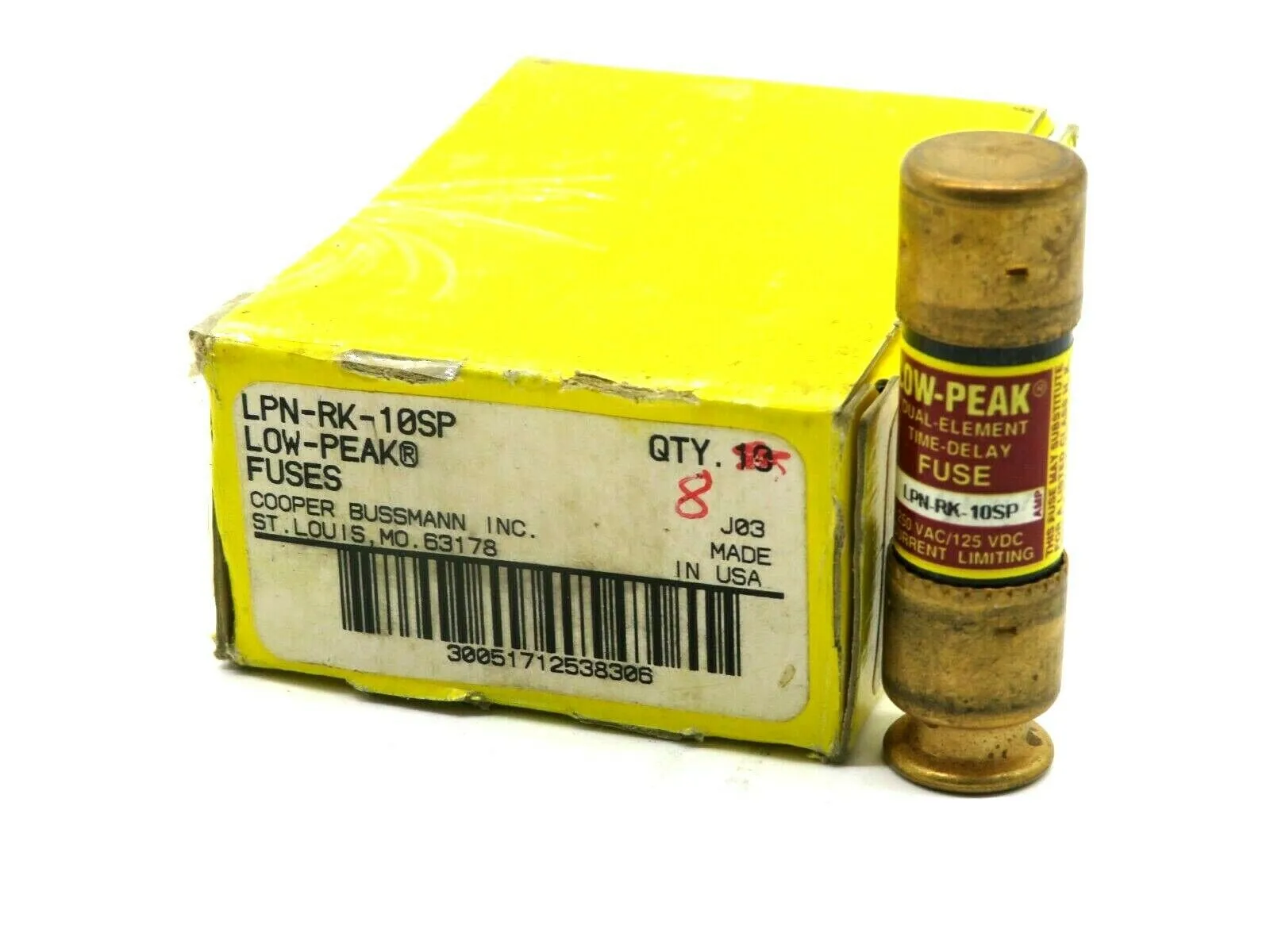 NEW LOT OF 8 BUSSMANN LPN-RK-10SP FUSES LPNRK10SP