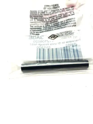 USED VERMONT GAGE BLACK GUARD CLASS ZZ PLUS PIN GAGE