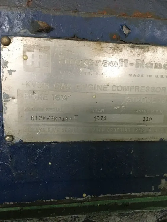 Used Ingersol Rand Qty 5 612 KVSR See Pictures for Information Lubricated Reciprocating Air Compressors Oklahoma US | Borderless Services #1378251