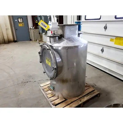 Used 28" dia. Stainless Steel Storage Bin with Bin Activator Live Bottom