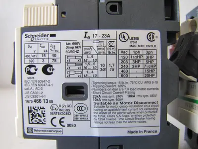 USED SCHNEIDER ELECTRIC GV2ME21
