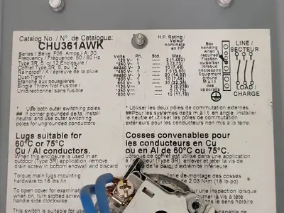 USED SQUARE D CHU361AWK