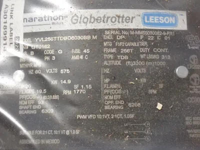 Used MARATHON MOTORS 256TTDBD6030 Motors (misc) Ohio US | HGR 24 #912616