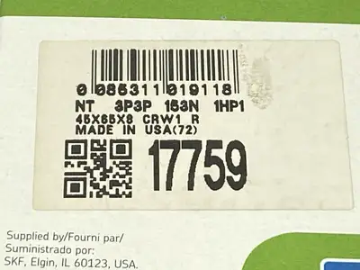 17759 | SKF  Radial Shaft Seal 45x65x8mm LOT OF 2 - New Other