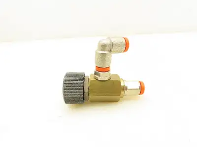 Adjustable Elbow Air Flow Control Needle Valve 2-2.5 Turn 1/8" Lot of 5