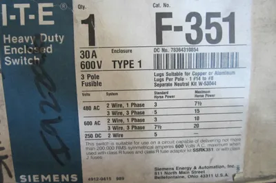NEW SIEMENS F-351 SAFETY SWITCH ENCLOSURE F351