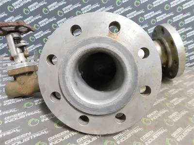 4" Flanged Stainless Steel 90° Elbow CL150/300 ES856AZU 1" Valve Used