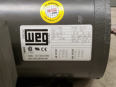 WEG 1 HP, 1150 RPM, F56HC FRAME MOTOR