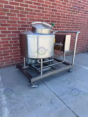 USED GEA 300 LITER RESERVOIR TANK W/ FRISTAM FPX742-205 CENTRIFUGAL PUMP, CONTROLLER