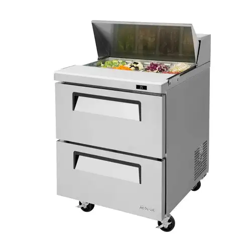 Turbo Air TST-28SD-D2-N 27" Super Deluxe Sandwich/Salad Prep Table w/ Refrigerated Base, 115v