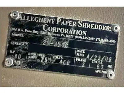 USED ALLEGHENY, SELCO,  JV 20-350C