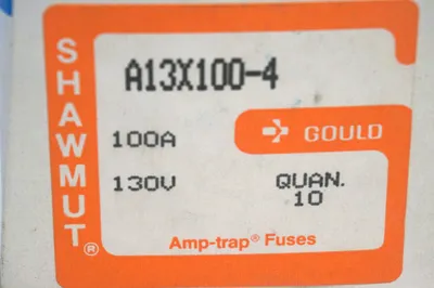 10 NEW GOULD SHAWMUT A13X100-4 FUSES 100A 130V A13X1004