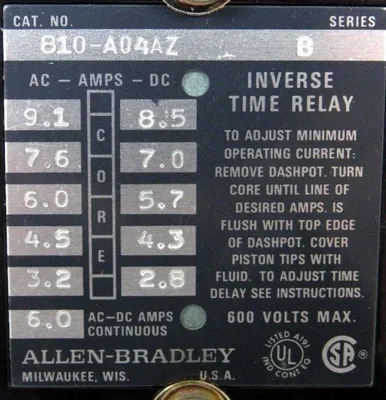 NEW ALLEN BRADLEY 810-A04AZ MAGNETIC OVERLOAD RELAY SER B 810A04AZ