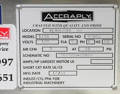 Used Accraply Norwood Lion Labeling System Lab Label Printers and Supplies California US | ANACAPA EQUIPMENT BROKERS, INC #134765