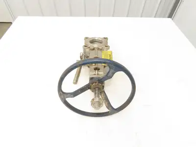 Fabri-Valve C67 3" Stainless Knife Gate Valve Lockout Pin Lug Style *Bad Seal*
