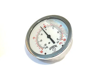 NEW WINTERS INSTRUMENTS 1953 PRESSURE GAUGE -30HG/15PSI 4X1/4"