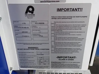 USED 2014 PQ OVENS X25382638