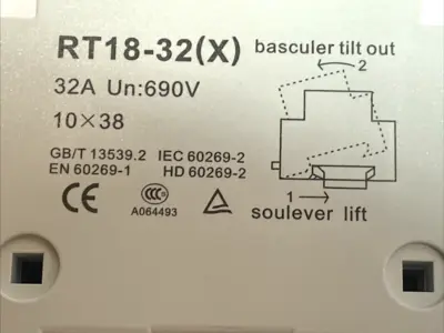 USED MRO FUSE HOLDER 10X38MM 32A 380–500V 1-POLE DIN RAIL LOT OF 3