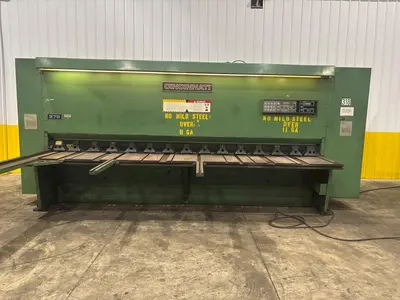 14' X 3/8" CINCINNATI MODEL 375-HS HYDRAULIC SHEAR WITH BACK GAUGE; FLOOR STANDING, NEW 1998: YOBRO #24238