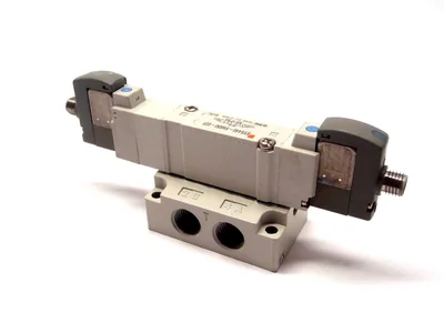 USED SMC SOLENOID VALVE WITH BASE