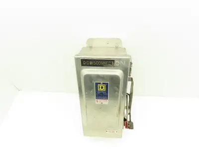 Square D HU221DS Safety Disconnect Switch 30 Amp 600V 2 Pole Fused SS E1