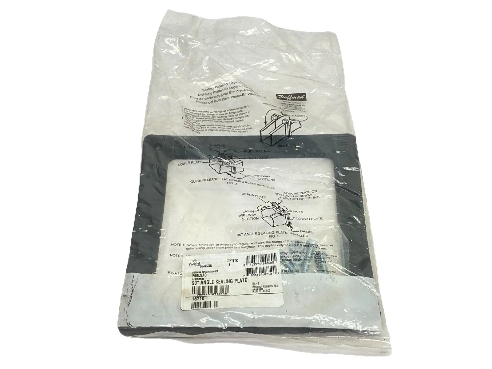 New | in-Stock Hoffman Sealing Plate 90-Degree Angle Lay-in HC 6.00 x 6.00" Gray 18710 Electrical Boxes Michigan US | Maverick Industrial Sales #1402259