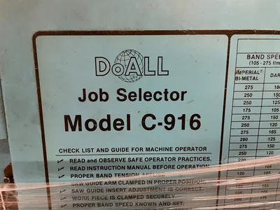 1998 DOALL C-916-S Horizontal Band Saws | Fahey Machinery Co., Inc. (2)