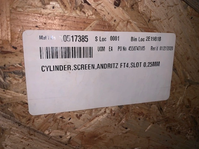 Andritz Stainless Steel Basket  FT4 SW 0,250 New Storeroom Spare