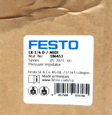 NEW FESTO LR-1/4-D-7-MIDI PRESSURE REGULATOR 186453 LR14D7MIDI