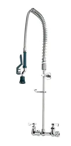 Krowne 17-108WL 36"H Wall Mount Pre Rinse Faucet - 1 1/5 GPM, Base with Nozzle