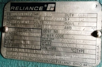 100 HP DC Reliance Motor, Item # 1665