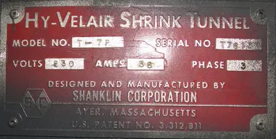 USED SHANKLIN CORP HY-VELAIR T-7P