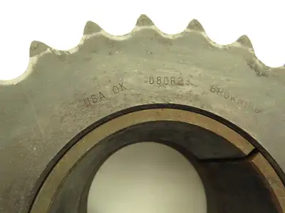 Browning D80R23 #80 Double Row Roller Chain Sprocket 23T 1" Pitch Taper Bushed