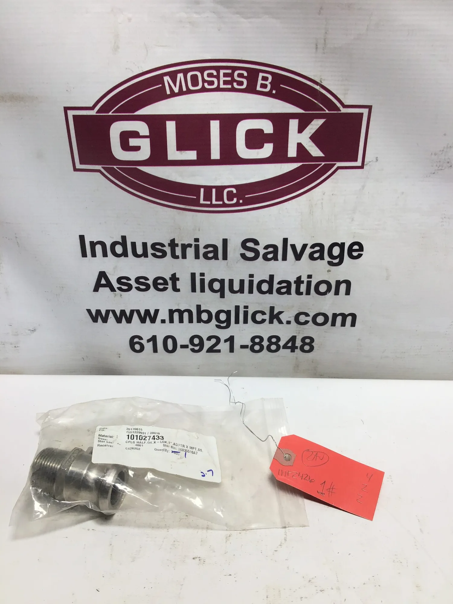 Dixon 101027433 CPLG Half QK,K-LOK,1″ADAPTER X MPT Stainless Steel