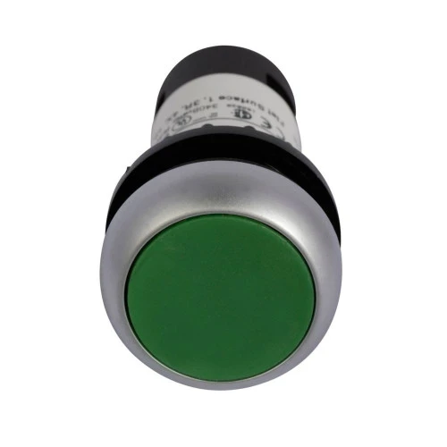 Eaton C22-D-G-K10 22.5 mm RQM Compact Pushbutton, Green, Plastic Actuator [New]