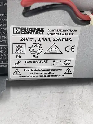 Used PHOENIX CONTACT PHOENIX CONTACT QUINT-BAT/24DC/3,4AH Misc Electrical & Power Parts | ND Industrial Surplus #1214606