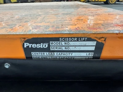 PRESTO AX100-3648 1,000LBS. PNEUMATIC LIFT T