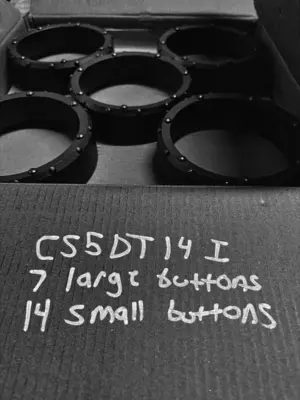 New | in-Stock AFTERMARKET 5" DUAL ROTARY SHOE - 7 DOMED BUTTONS ON FACE, 21 BUTTONS ON SHOULDER -THIN WALL Drilling Attachments Pennsylvania US | East West Machinery & Drilling #1418133