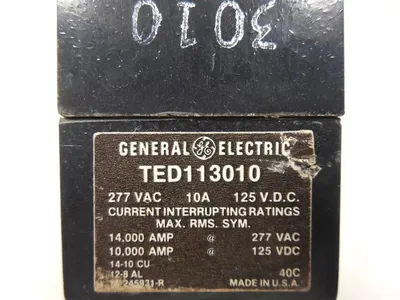 General Electric TED113010 Circuit Breaker 10 Amps 277VAC 1 Pole Used
