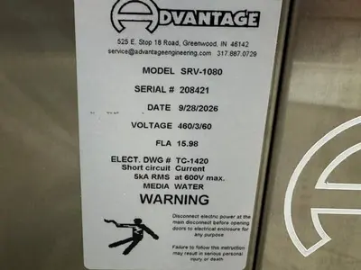 New | in-Stock 2026 ADVANTAGE SRV-1080 Temperature Controls Massachusetts US | Absolute Machinery #1377664