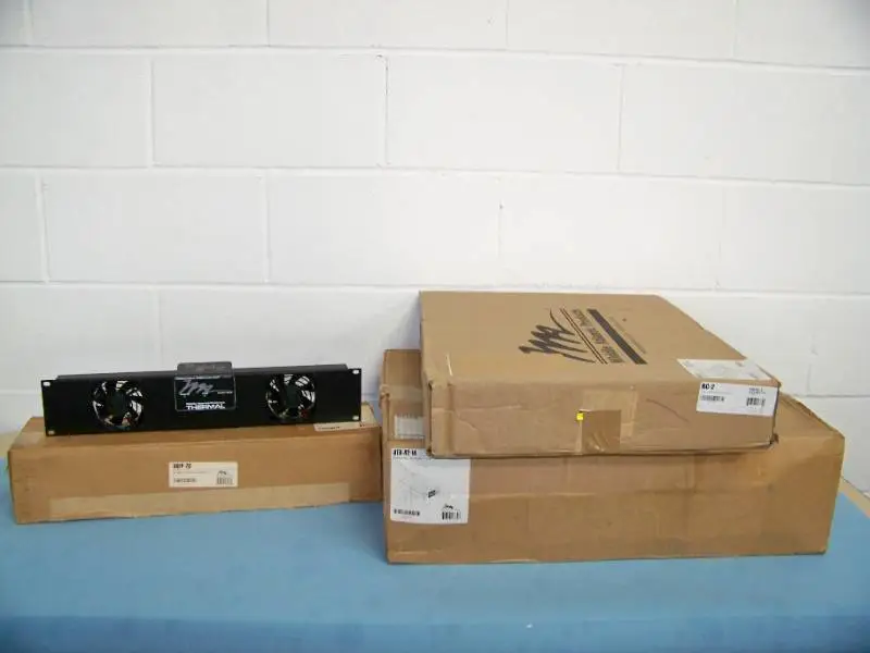 Middle Atlantic Ultra-Quiet Two-Fan Panel UQFP-2, Universal Techbox UTB-A2-14 and 2SP Clamping Rack Shelf RC-2