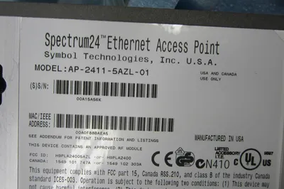 NEW SYMBOL TECHNOLOGIES A-2411-5AZL-01 ETHERNET ACCESS POINT A24115AZL01