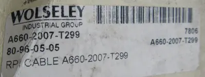 USED HARTING WOLSELEY A660-2007-T299 RP CABLE A6602007T299