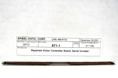 REPAIRED SPIRAL-MATIC 871-1 MOTOR CONTROLLER BOARD 8711