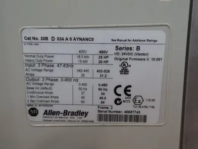 USED ALLEN BRADLEY 20BD034A0AYNANC0